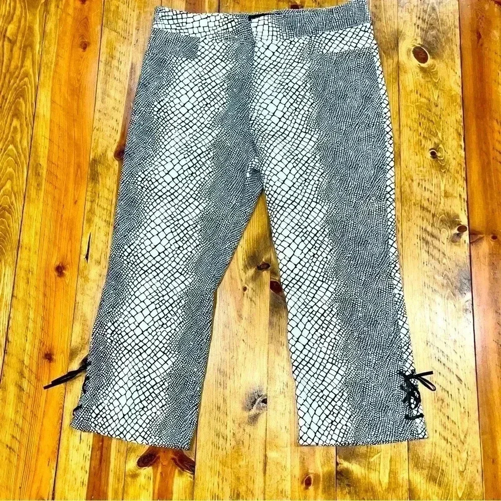 Mesmerize Sparkle Snake print cropped pant with lace up ankle